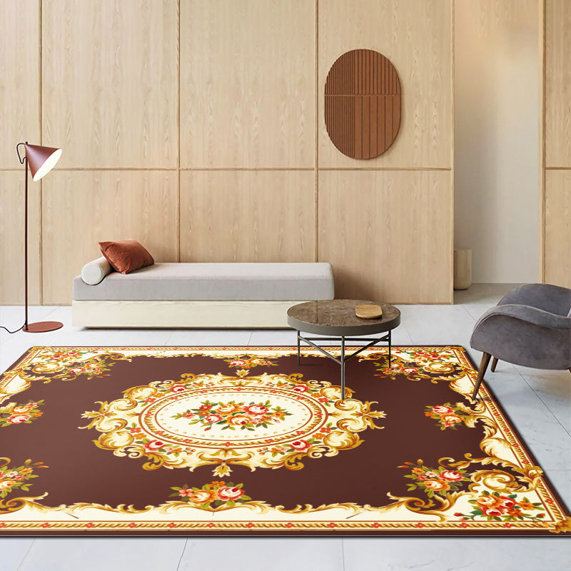 Traditioneller Medaillon -Druckteppich Polyester Teppichfleckfest -Resistant Area Teppich für die Heimdekoration