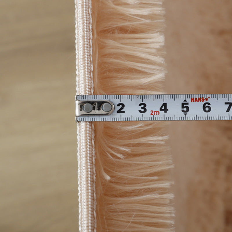 Round Solid Shag Carpet Polyester Comfort Indoor Rug Non-Slip Backing Carpet for Living Room