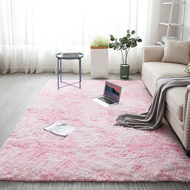 Minimalist Home Decor Carpet Tie Dye Pattern Rug Polyester Stain Resistant Shag Carpet