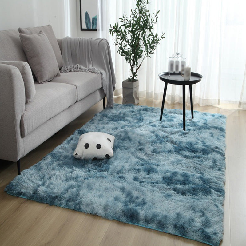 Minimalist Home Decor Carpet Tie Dye Pattern Rug Polyester Stain Resistant Shag Carpet