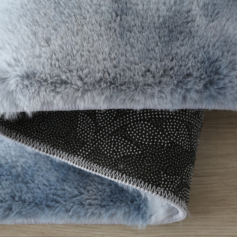 Trendy Plain Shag Area Rug Creative Polyester Rug Anti-Slip Backing Carpet for Home Decor