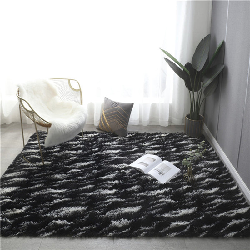 Modern Leopard Print Rug Polyester Shag Indoor Carpet Non-Slip Backing Area Rug for Living Room
