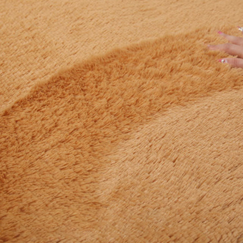 White Modern Carpet Polyester Solid Color Carpet Non-Slip Backing Carpet for Living Room