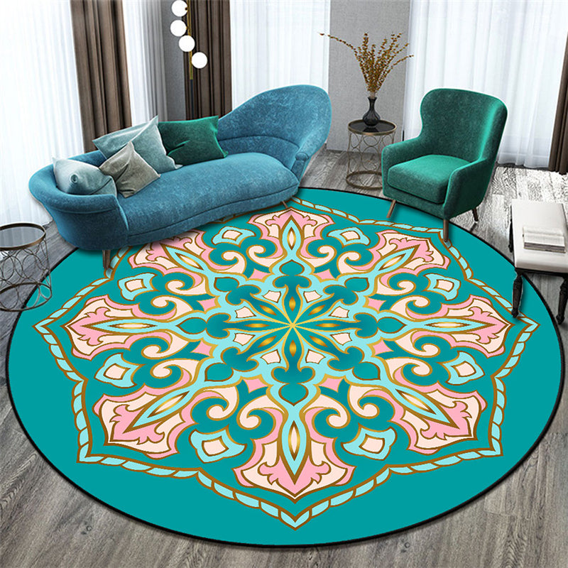 Stylish Morocco Rug Floral Pattern Polyester Area Rug Non-Slip Backing Area Carpet for Living Room