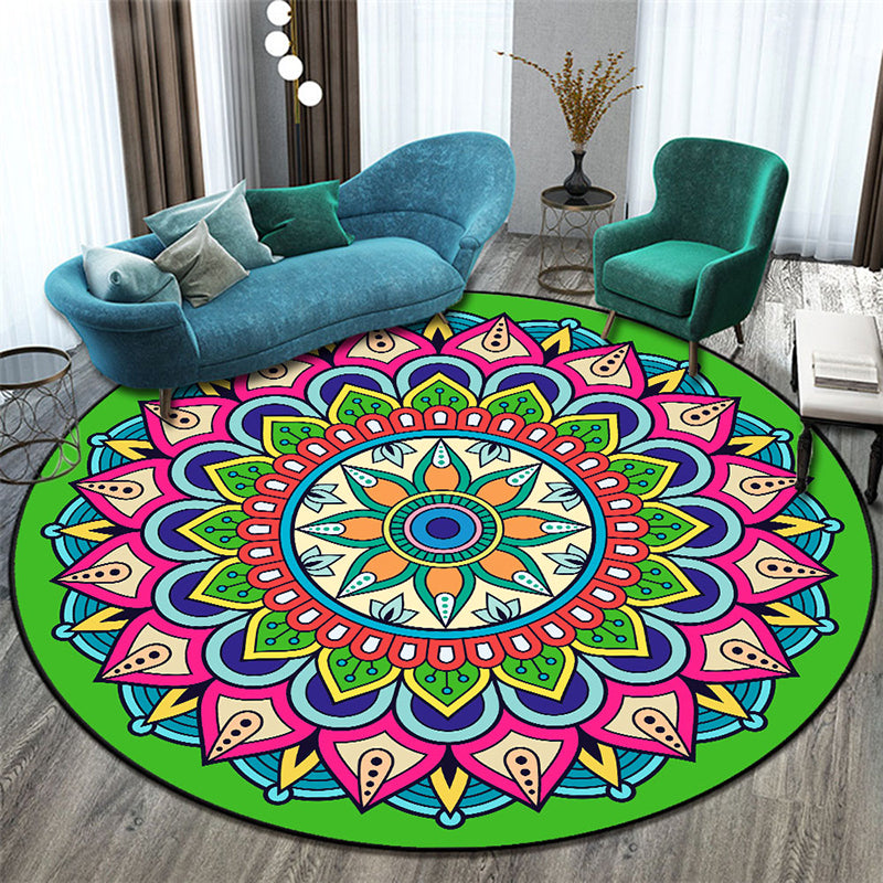 Stylish Morocco Rug Floral Pattern Polyester Area Rug Non-Slip Backing Area Carpet for Living Room