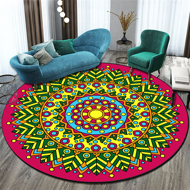 Stylish Morocco Rug Floral Pattern Polyester Area Rug Non-Slip Backing Area Carpet for Living Room