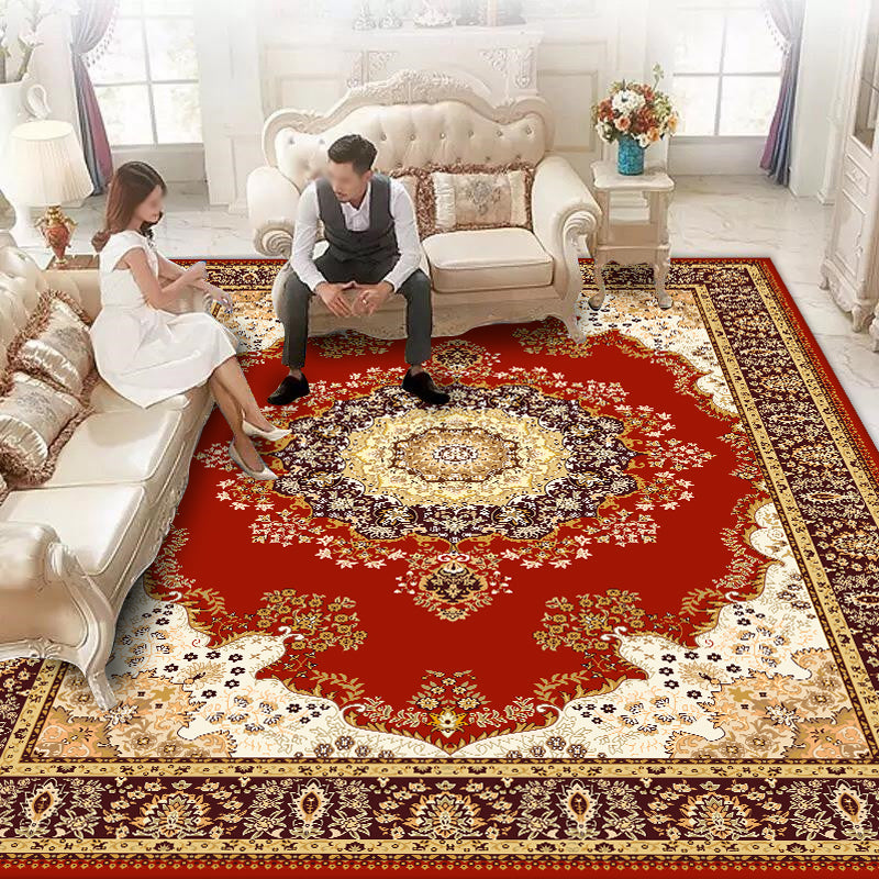 Europese stijl Blue Area Rug Polyester Area Tapijt Stain Resistent Easy Care Tapijt voor thuisdecoratie