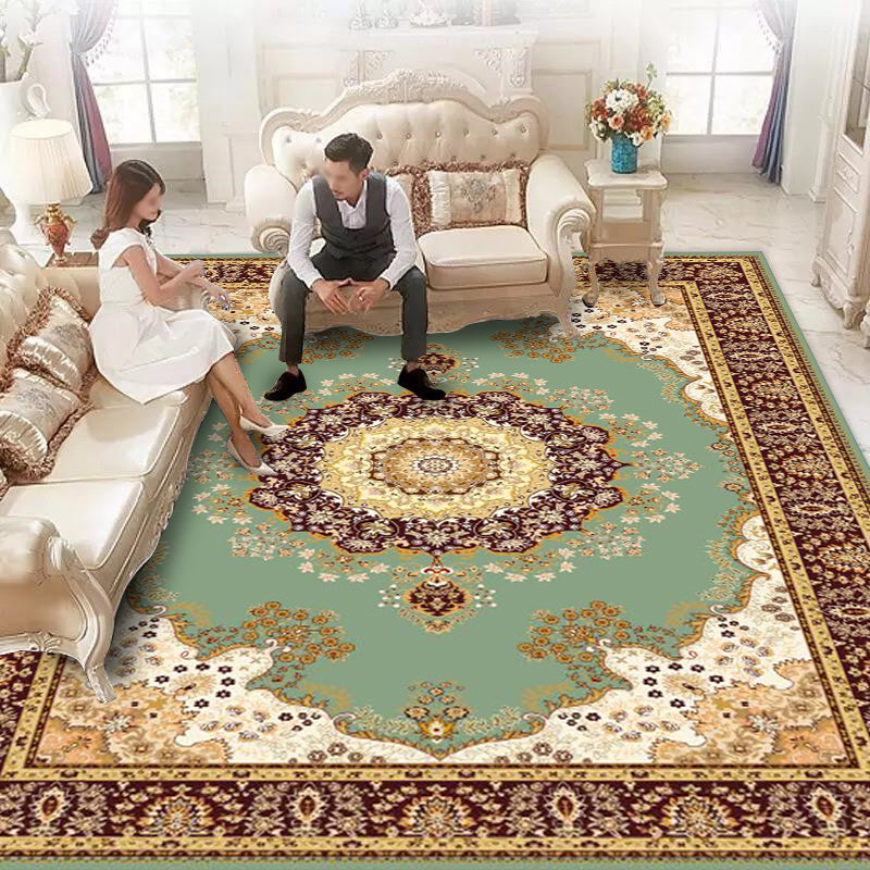 Europese stijl Blue Area Rug Polyester Area Tapijt Stain Resistent Easy Care Tapijt voor thuisdecoratie