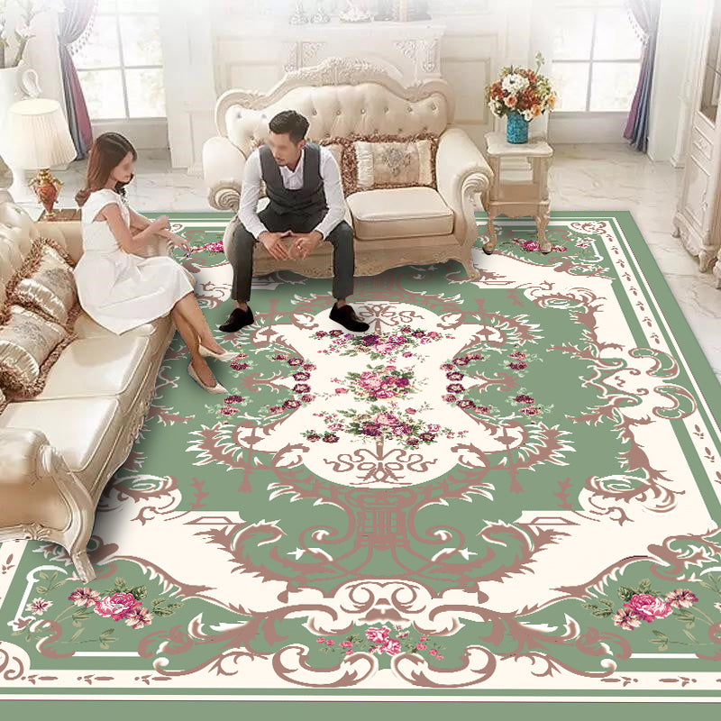 Europese stijl Blue Area Rug Polyester Area Tapijt Stain Resistent Easy Care Tapijt voor thuisdecoratie