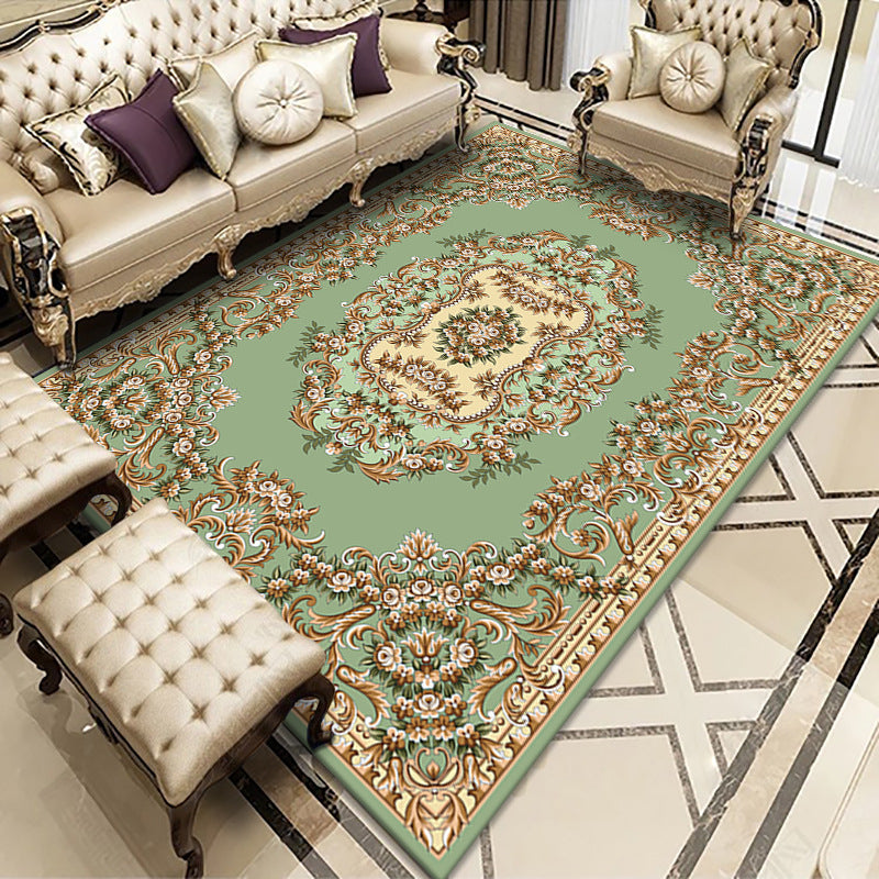 Minimalist Carpet Medallion Printed Antique Carpet Polyester Area Rug with Non-Slip Backing