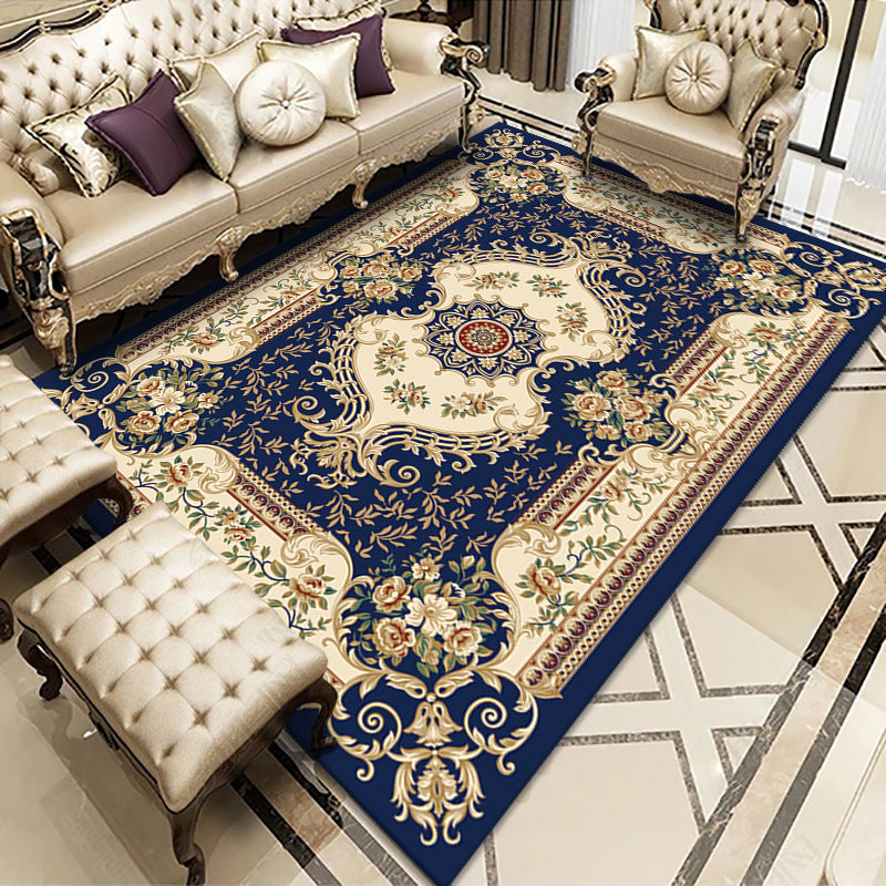 Minimalist Carpet Medallion Printed Antique Carpet Polyester Area Rug with Non-Slip Backing