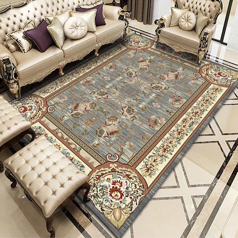 Minimalist Carpet Medallion Printed Antique Carpet Polyester Area Rug with Non-Slip Backing