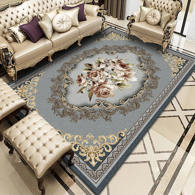 Minimalist Carpet Medallion Printed Antique Carpet Polyester Area Rug with Non-Slip Backing