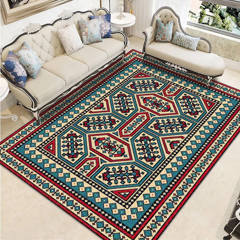 Moroccan Home Decoration Rug Southwestern Pattern Indoor Rug Polyester Stain Resistant Area Carpet