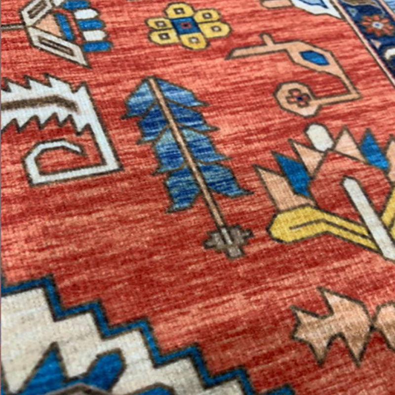 Antike Innenteppich Multikolor Tribal Muster Polyester Teppich Anti-Rutsch-Fläche für Wohnzimmer