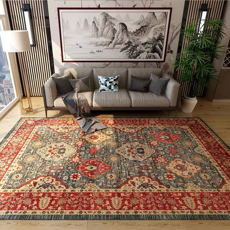 Antike Innenteppich Multikolor Tribal Muster Polyester Teppich Anti-Rutsch-Fläche für Wohnzimmer