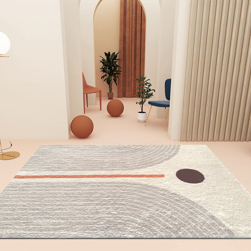 Orange Modern Carpet Polyester Striped Carpet Washable Carpet for Home Decoration