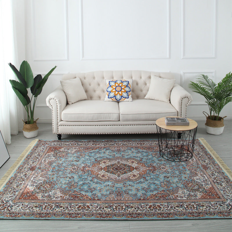 Antike Medaillon Muster Teppich Polyester Fläche Rugfärbung resistenter Innenteppich für Wohnzimmer