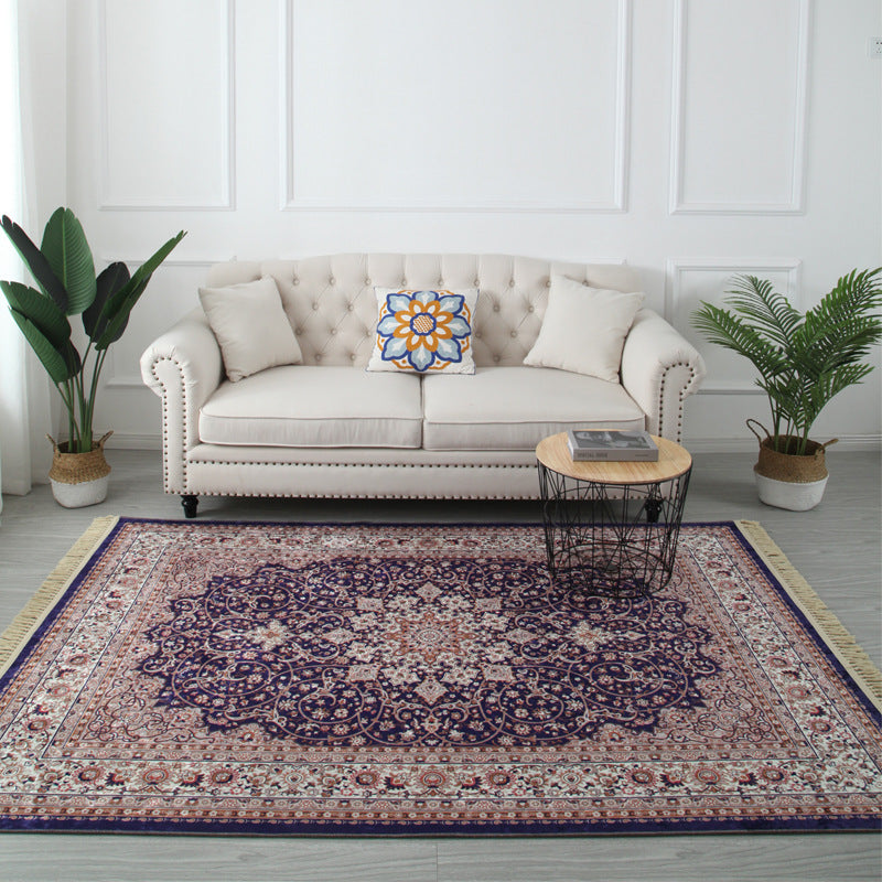 Antike Medaillon Muster Teppich Polyester Fläche Rugfärbung resistenter Innenteppich für Wohnzimmer