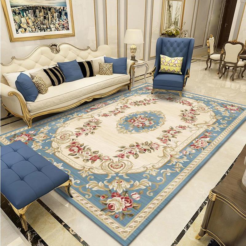 Classical European Rug Funky Medallion Print Carpet Polyester Stain Resistant Rug for Home Decor