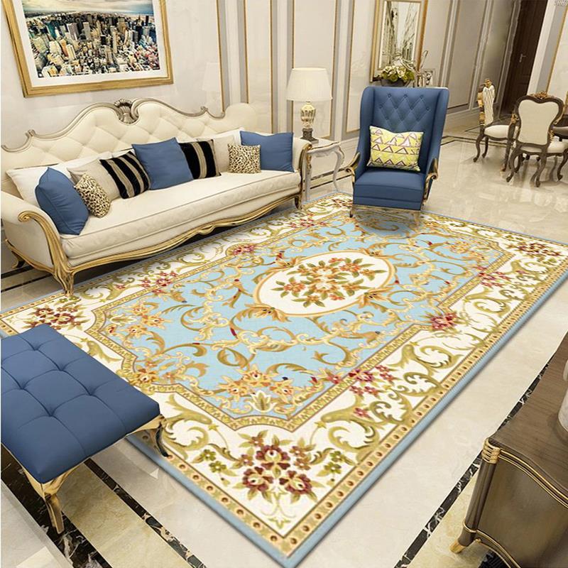Classical European Rug Funky Medallion Print Carpet Polyester Stain Resistant Rug for Home Decor