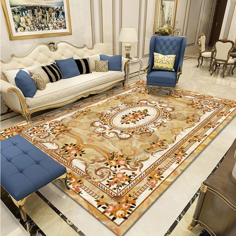 Classical European Rug Funky Medallion Print Carpet Polyester Stain Resistant Rug for Home Decor