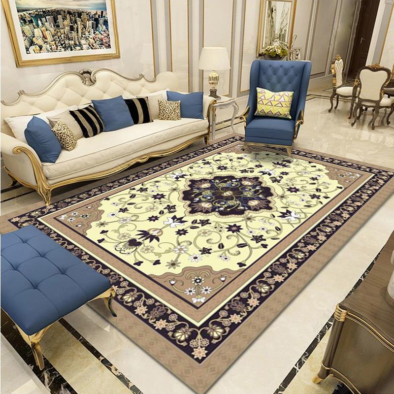 Funky Area Rug Medallion Print European Carpet Polyester Stain Resistant Area Rug for Living Room
