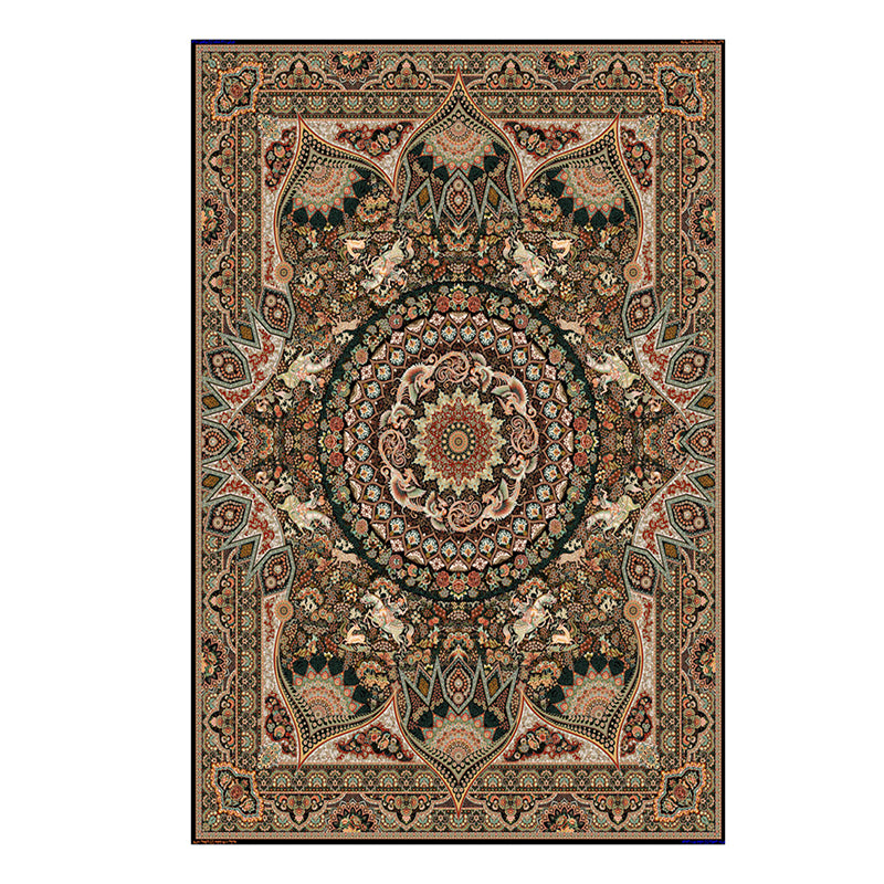 Área de sala de estar marrón alfombra de estilo europeo alfombra de área de poliéster anti-slip easy cuidados