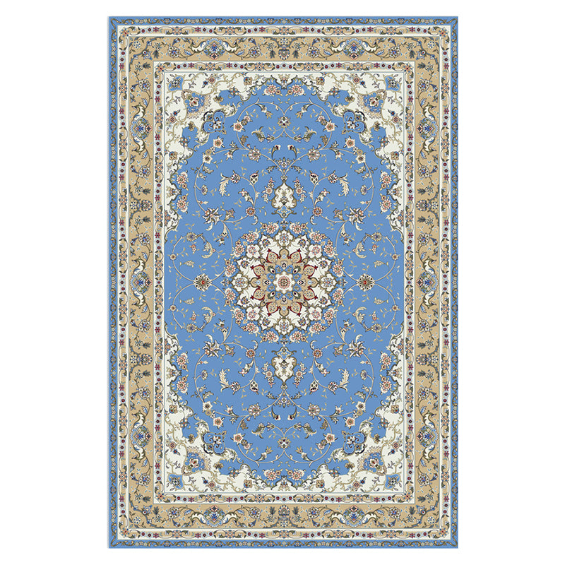 Área de sala de estar marrón alfombra de estilo europeo alfombra de área de poliéster anti-slip easy cuidados