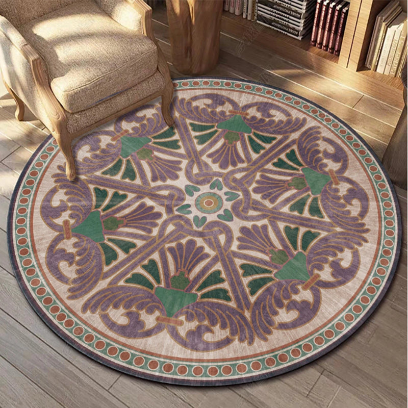 Brown Bohemian Area Carpet Americana Pattern Polyester Area Rug Stain Resistant Rug for Home Decor