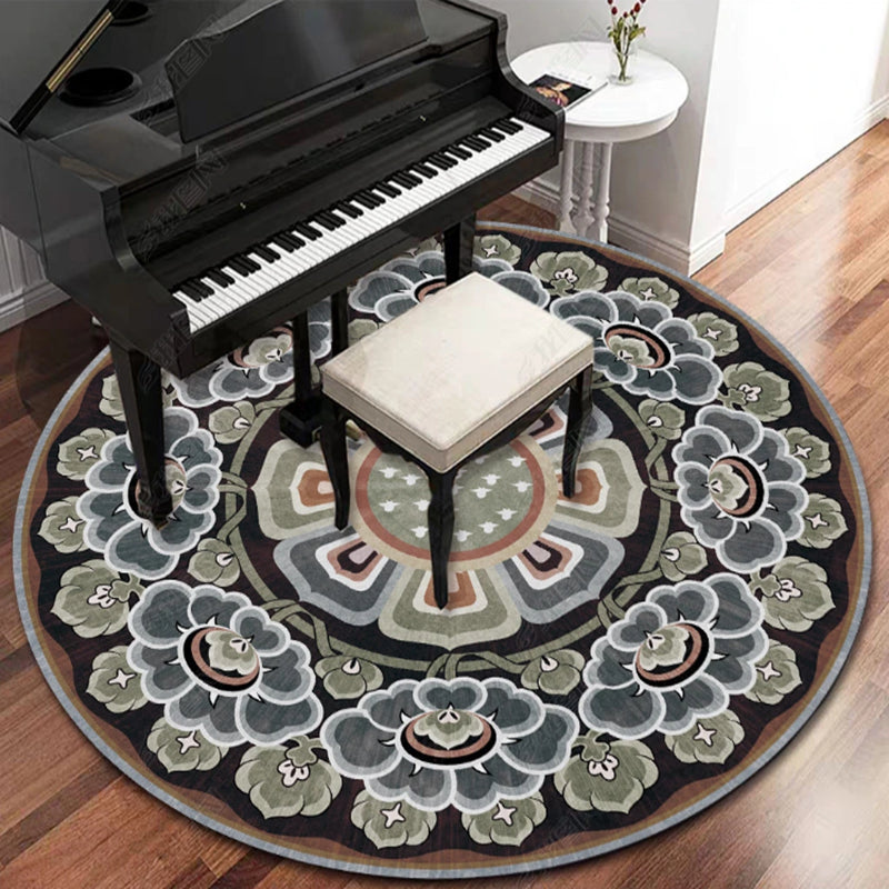 Brown Bohemian Area Carpet Americana Pattern Polyester Area Rug Stain Resistant Rug for Home Decor