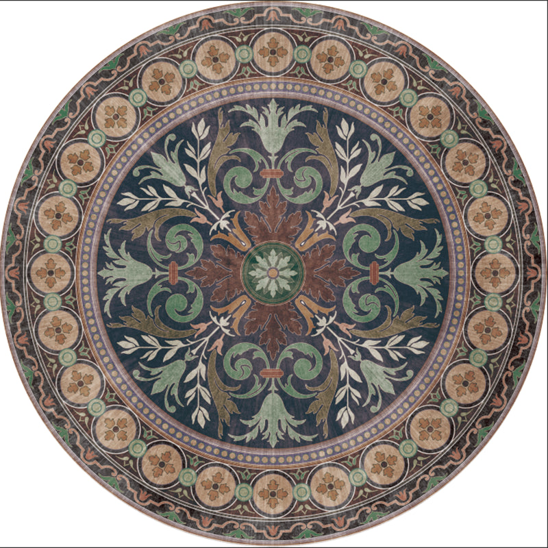 Brown Bohemian Area Carpet Americana Pattern Polyester Area Rug Stain Resistant Rug for Home Decor