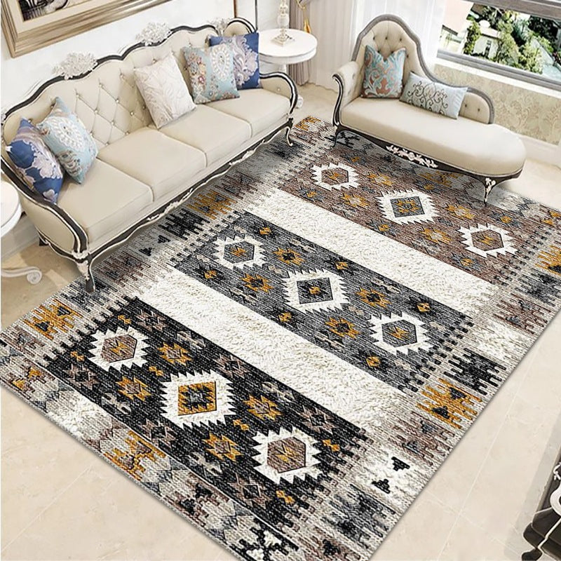 Rose Red Olden Carpet Polyester Graphic Carpet Stain Resistant Carpet for Home Decoration