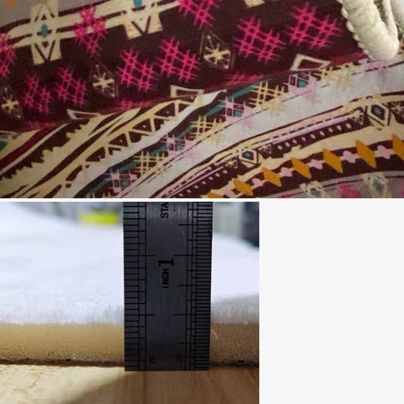 Rose Red Olden Carpet Polyester Graphic Carpet Stain Resistant Carpet for Home Decoration