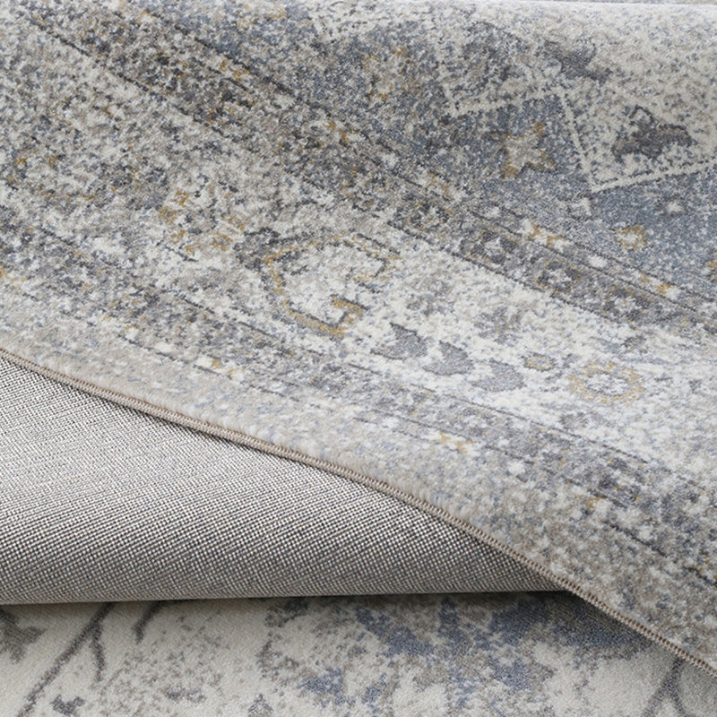 Grey American Pattern Rug Bohemian Polyester Area Rug Stain Resistant Area Carpet for Home Decor