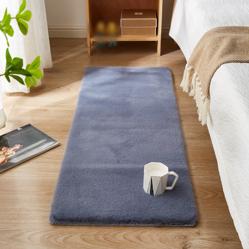 Light Camel Simple Rug Polyester Solid Color Rug Non-Slip Backing Rug for Drawing Room