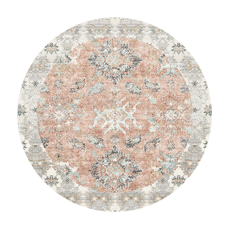 Stylish Red Area Carpet Bohemian Pattern Polyester Rug Anti-Slip Washable Rug for Home Decor