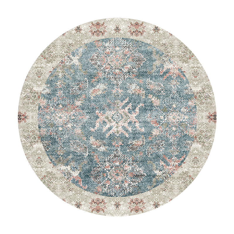 Stylish Red Area Carpet Bohemian Pattern Polyester Rug Anti-Slip Washable Rug for Home Decor