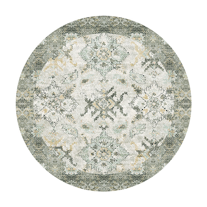 Stylish Red Area Carpet Bohemian Pattern Polyester Rug Anti-Slip Washable Rug for Home Decor