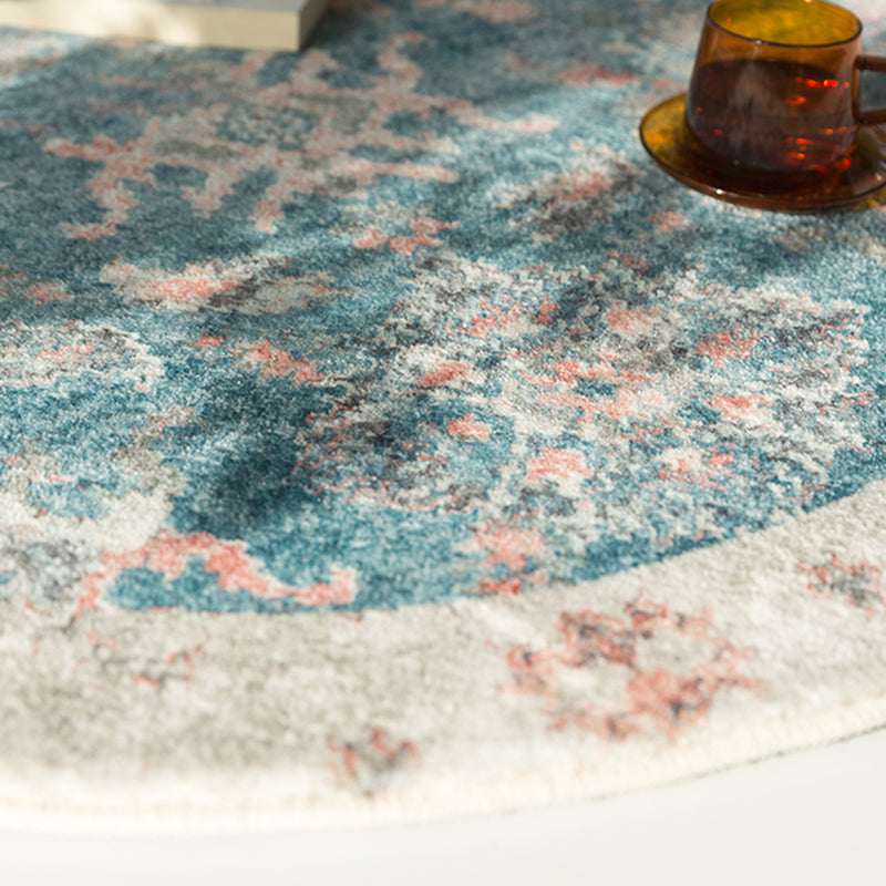 Stylish Red Area Carpet Bohemian Pattern Polyester Rug Anti-Slip Washable Rug for Home Decor
