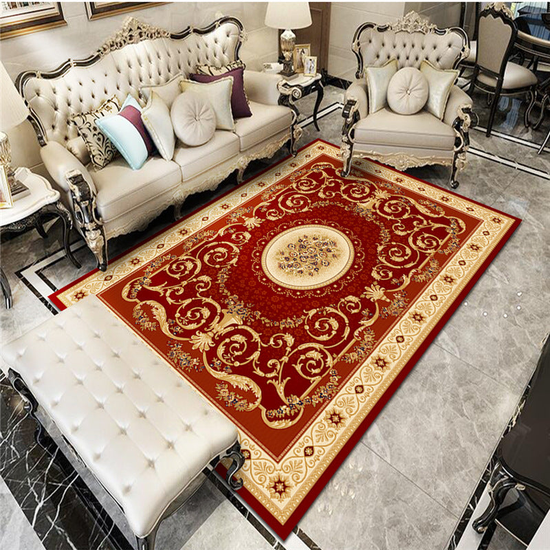 Traditional Area Rug Classical Tribal Print Carpet Polyester Indoor Rug with Non-Slip Backing