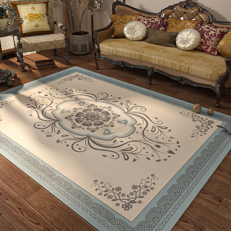 Stylish Traditional Area Carpet Bohemian Pattern Polyester Rug Anti-Slip Backing Rug for Living Room