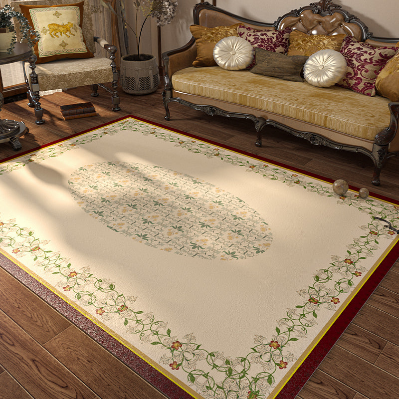 Stylish Traditional Area Carpet Bohemian Pattern Polyester Rug Anti-Slip Backing Rug for Living Room