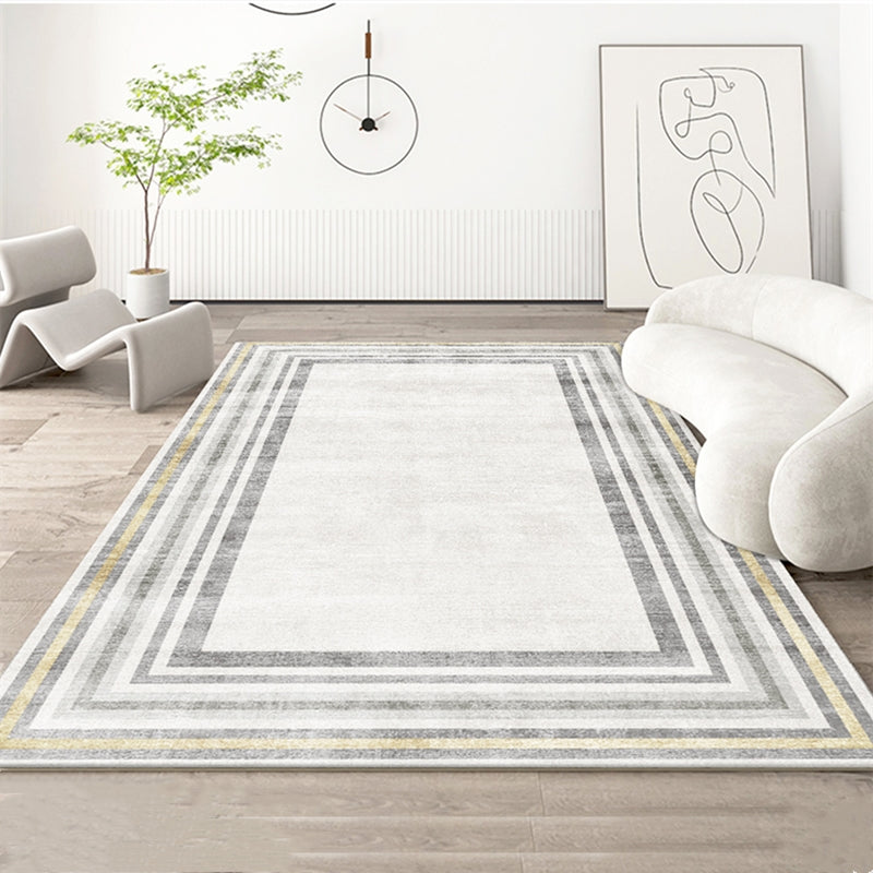 Grey Bohemian Area Carpet Americana Pattern Polyester Easy Care Washable Rug for Home Decor