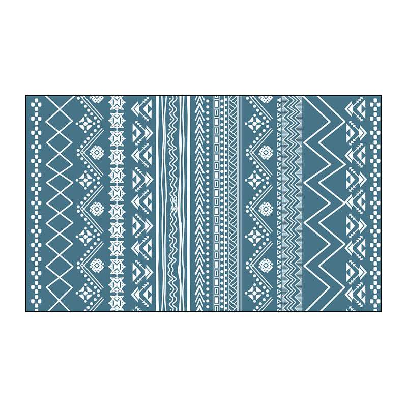 Moroccan Southwestern Print Rug Polyester Carpet Non-Slip Backing Area Rug for Living Room
