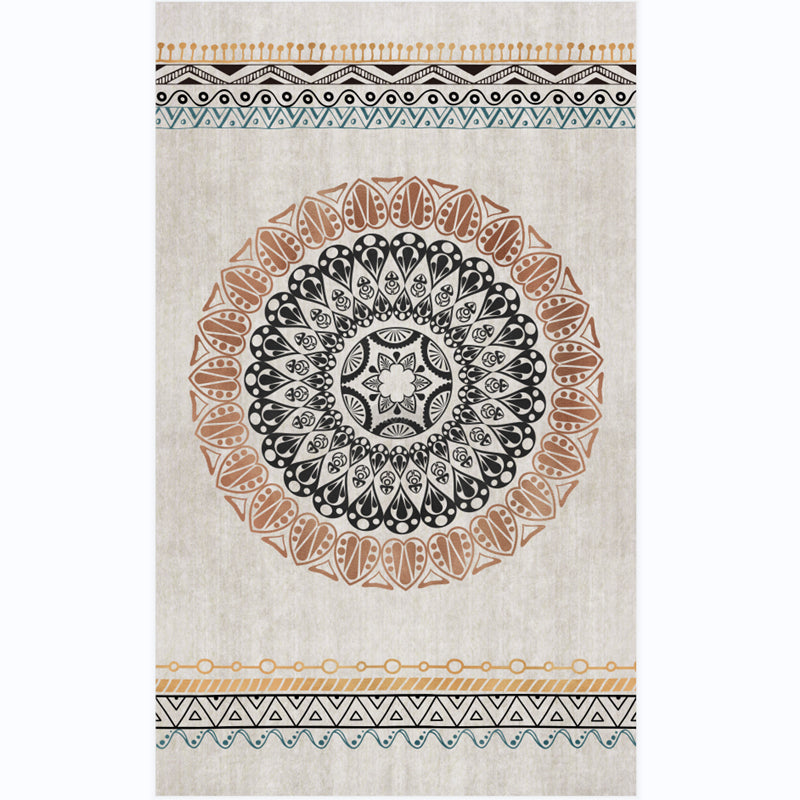 Traditional Morocco Area Carpet Tribal Pattern Polyester Area Rug Stain Resistant Rug for Home Decor