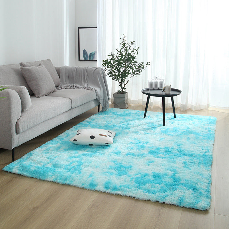 Minimalist Plain Shag Carpet Polyester Area Rug Non-Slip Backing Indoor Carpet for Home Decoration