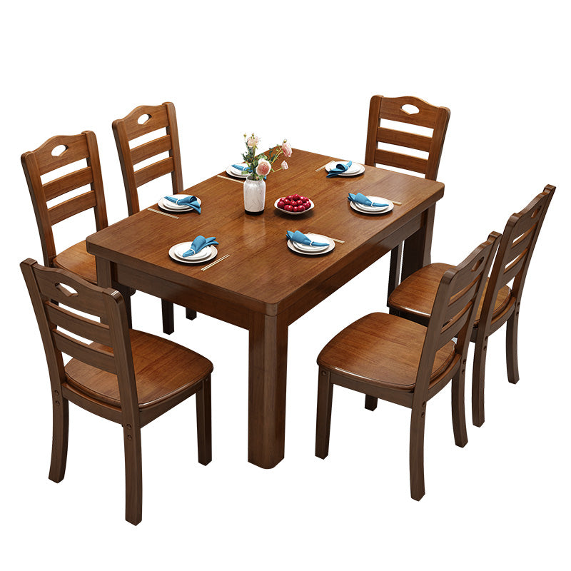 Traditional Standard Wood Dining Room Set of Rectangle Shape for Kitchen Table Set