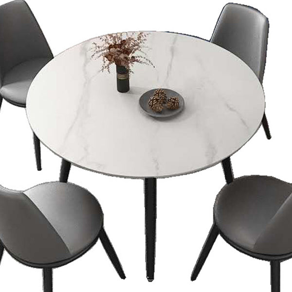 Muebles para el hogar de piedra de comedor de estilo contemporáneo de 4 pies con pierna de metal