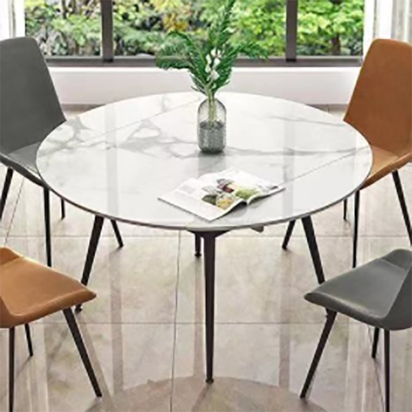 Muebles para el hogar de piedra de comedor de estilo contemporáneo de 4 pies con pierna de metal
